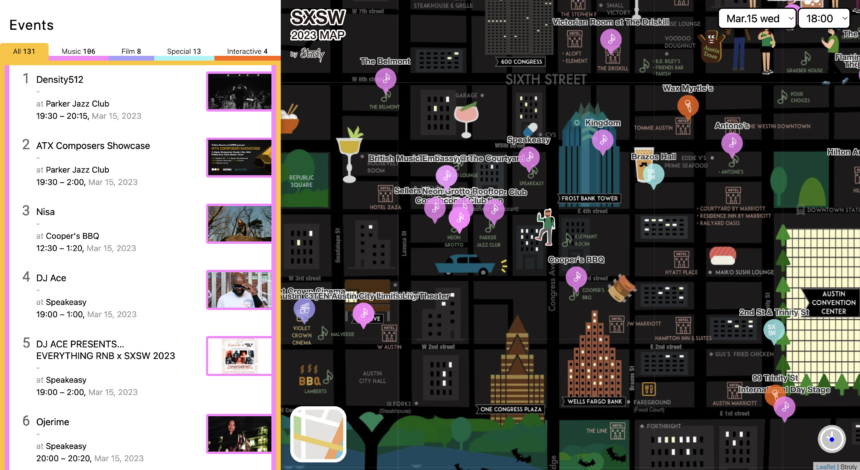 SXSWの今がわかるデジタルマップ「SXSW2023公式マップ」を公開